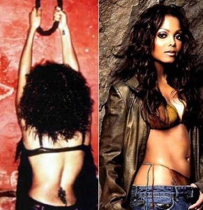 Janet Jackson Back And Wrist Tattoo